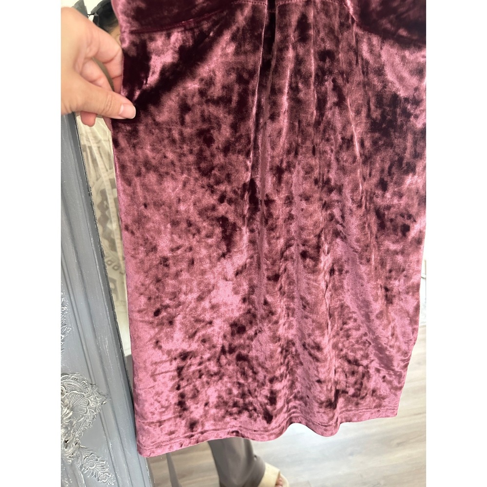 Free People Come Together Knot Twist Front Cutout Velvet Slip Mini Dress Mauve S - Picture 9 of 13